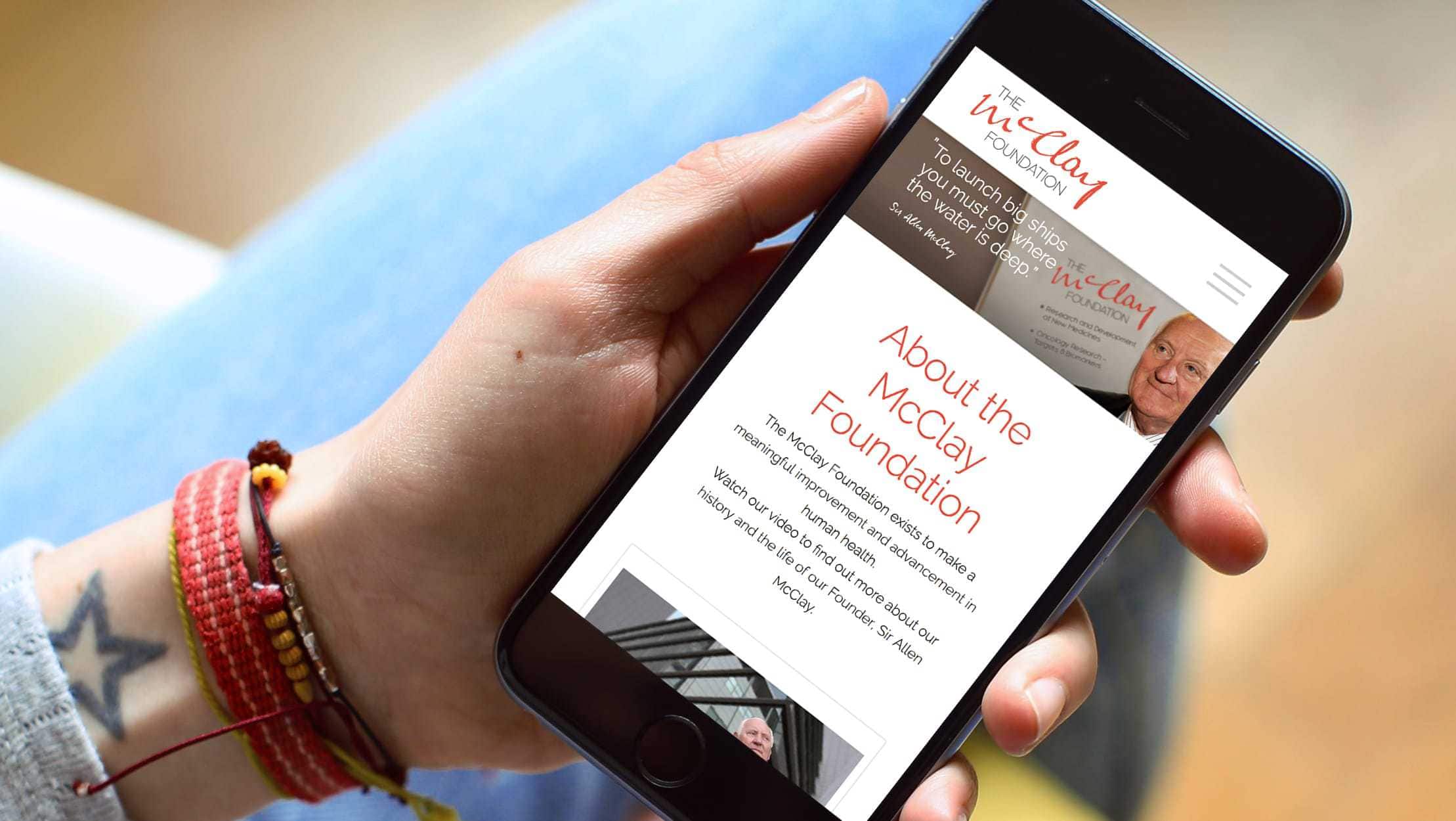 McClay charity mobile website design