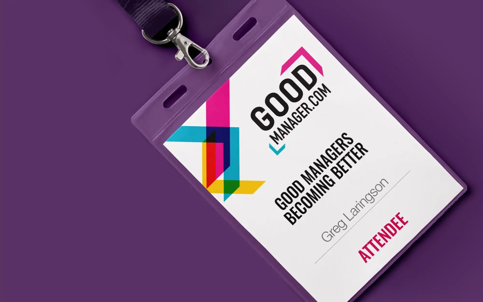 Good Manager startup branding and workshop lanyard design by Design by PRE