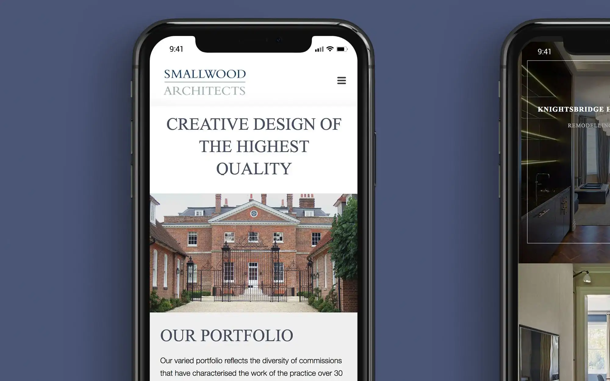 Smallwood Architects responsive website design by Design by PRE