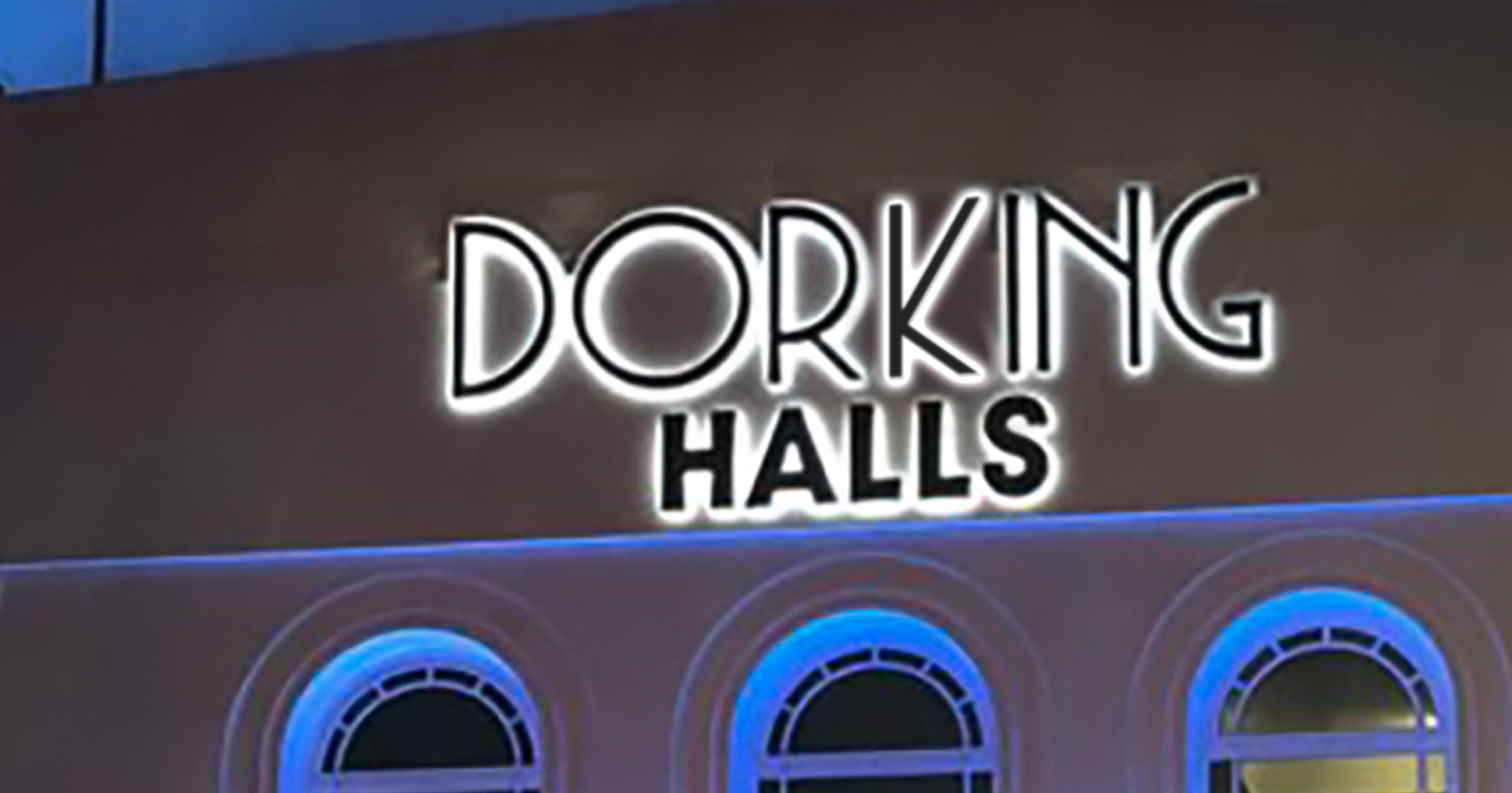 Dorking Halls signage design