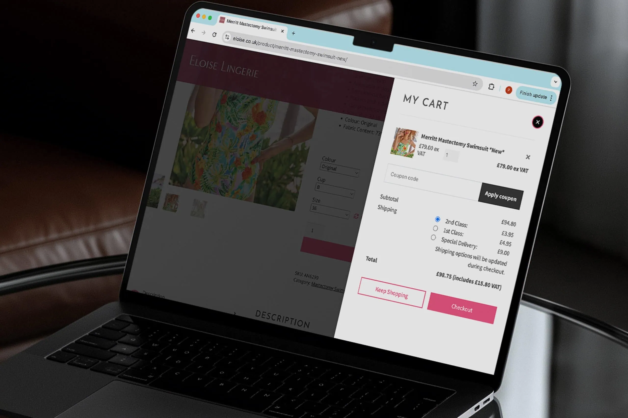 Fastcart-laptop mockup 2000x1250 Eloise Checkout process
